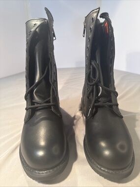 Harley-Davidson Black Lace-Up & Zip Motorcycle Riding Boots
